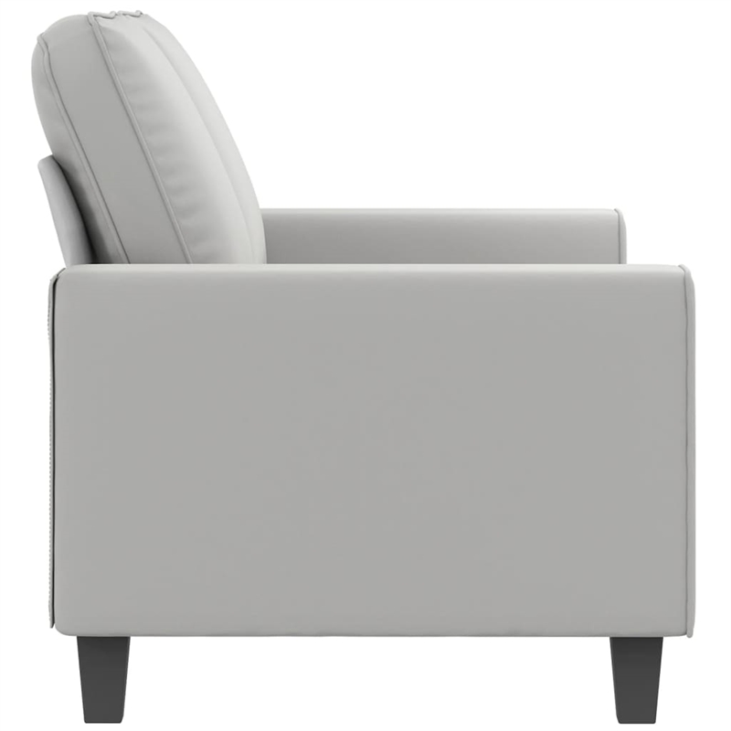 Bowery Hill Contemporary 2-Seater Sofa in Light Gray Microfiber