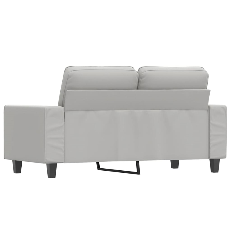 Bowery Hill Contemporary 2-Seater Sofa in Light Gray Microfiber