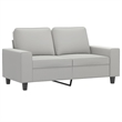 Bowery Hill Contemporary 2-Seater Sofa in Light Gray Microfiber