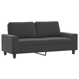 Bowery Hill Contemporary 2-Seater Sofa in Dark Grey Microfiber