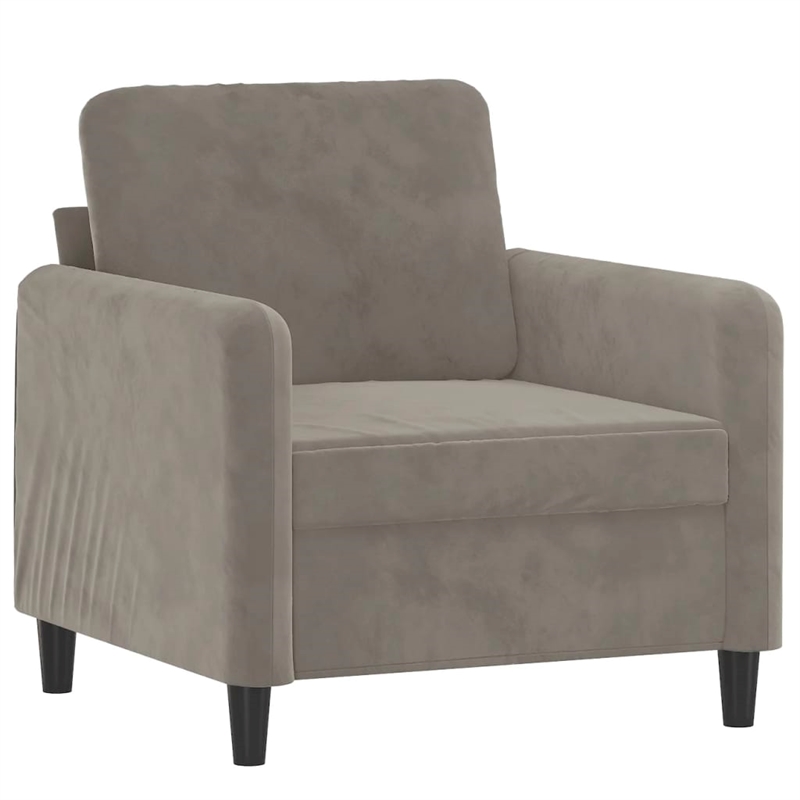 Bowery Hill Single Sofa Chair in Light Gray Polyester Velvet