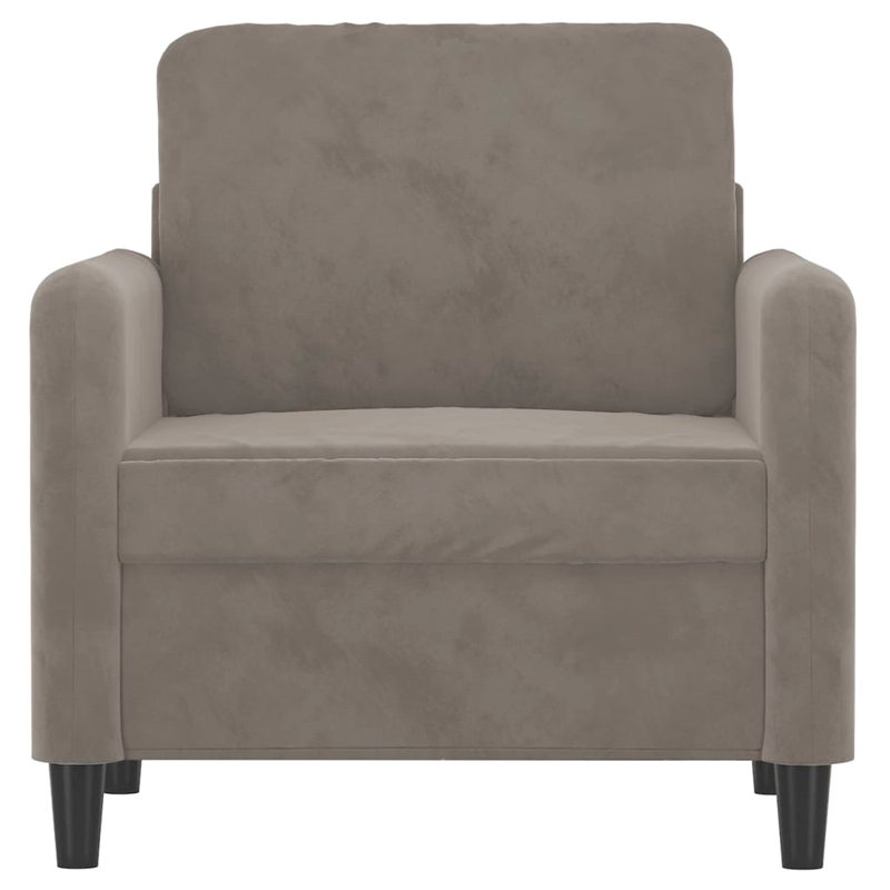 Bowery Hill Single Sofa Chair in Light Gray Polyester Velvet