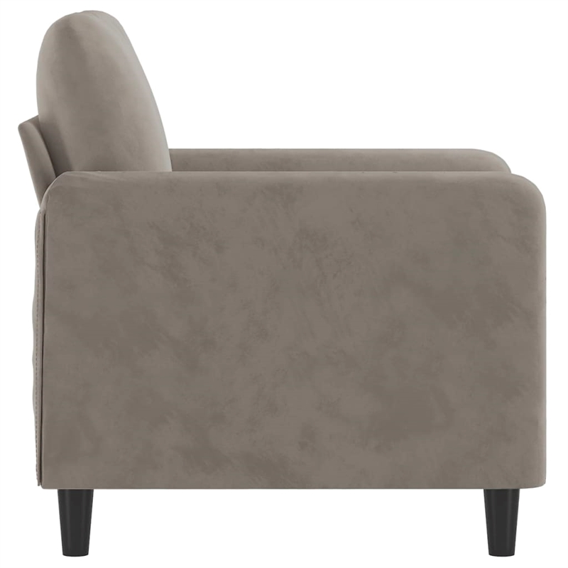 Bowery Hill Single Sofa Chair in Light Gray Polyester Velvet