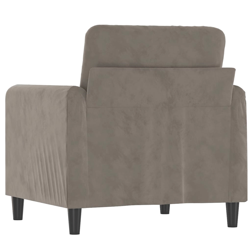 Bowery Hill Single Sofa Chair in Light Gray Polyester Velvet