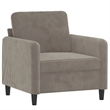 Bowery Hill Single Sofa Chair in Light Gray Polyester Velvet
