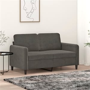 Bowery Hill Contemporary 47.2&quot Durable 2-Seater Sofa in Dark Grey Velvet
