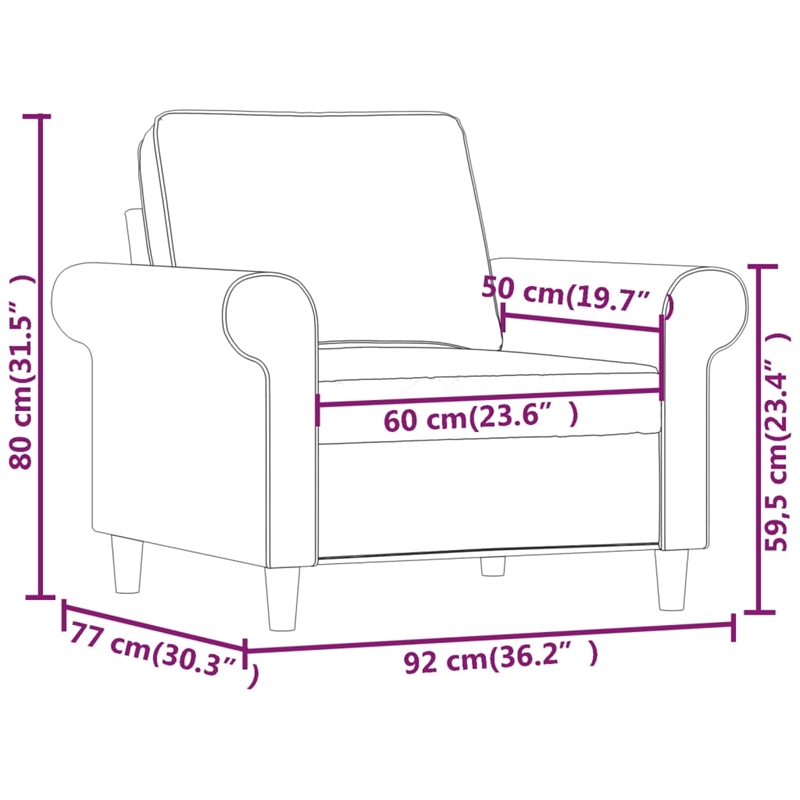 Bowery Hill Contemporary Single Sofa Chair in Light Grey Polyester