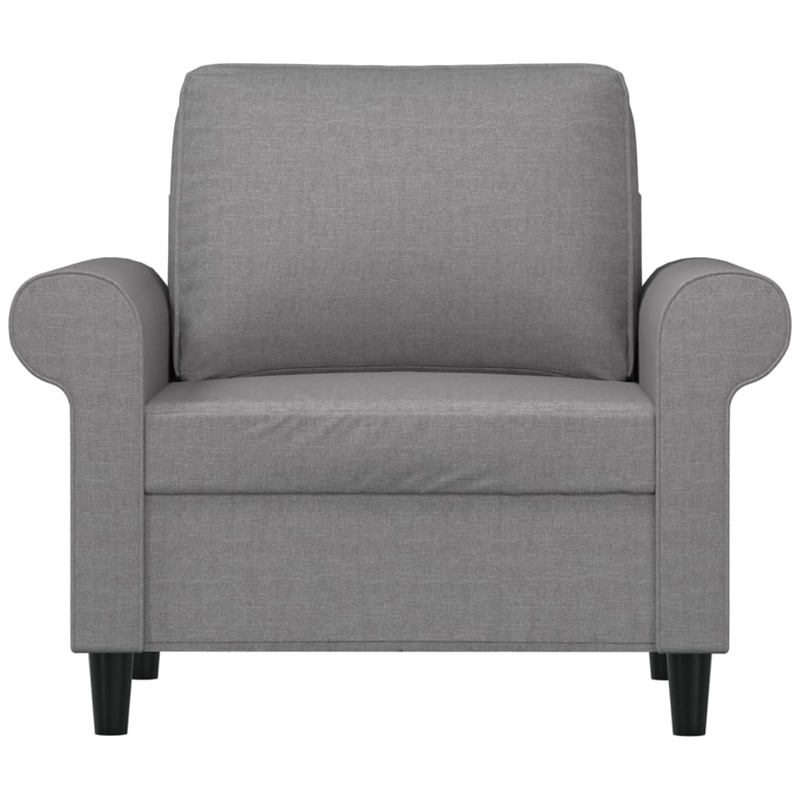 Bowery Hill Contemporary Single Sofa Chair in Light Grey Polyester