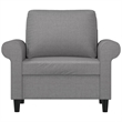 Bowery Hill Contemporary Single Sofa Chair in Light Grey Polyester