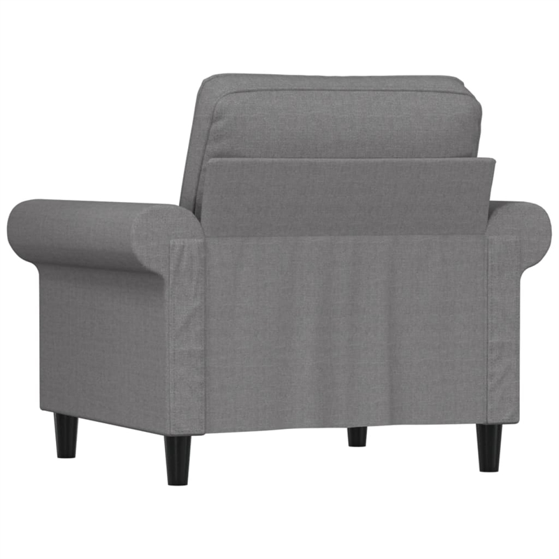 Bowery Hill Contemporary Single Sofa Chair in Light Grey Polyester