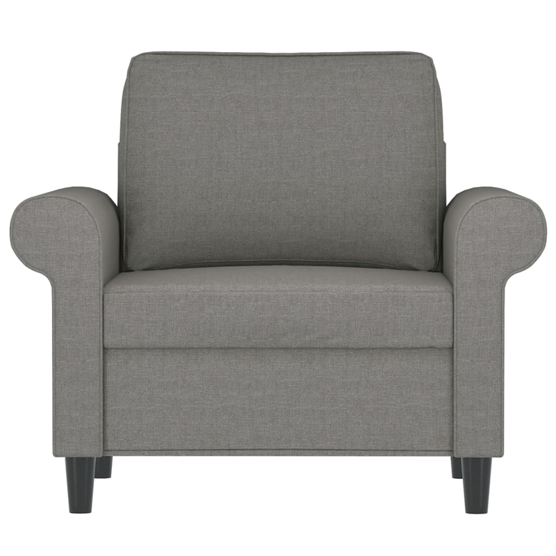 Bowery Hill Contemporary Rectangular Durable 2-Seater Sofa in Dark Gray