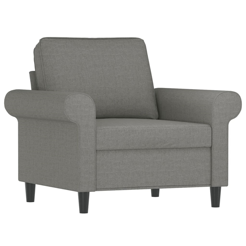 Bowery Hill Contemporary Rectangular Durable 2-Seater Sofa in Dark Gray