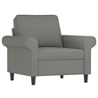 Bowery Hill Contemporary Rectangular Durable 2-Seater Sofa in Dark Gray