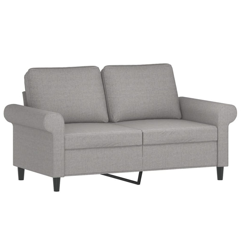 Bowery Hill Contemporary 2-Seater Sofa in Light Grey Polyester