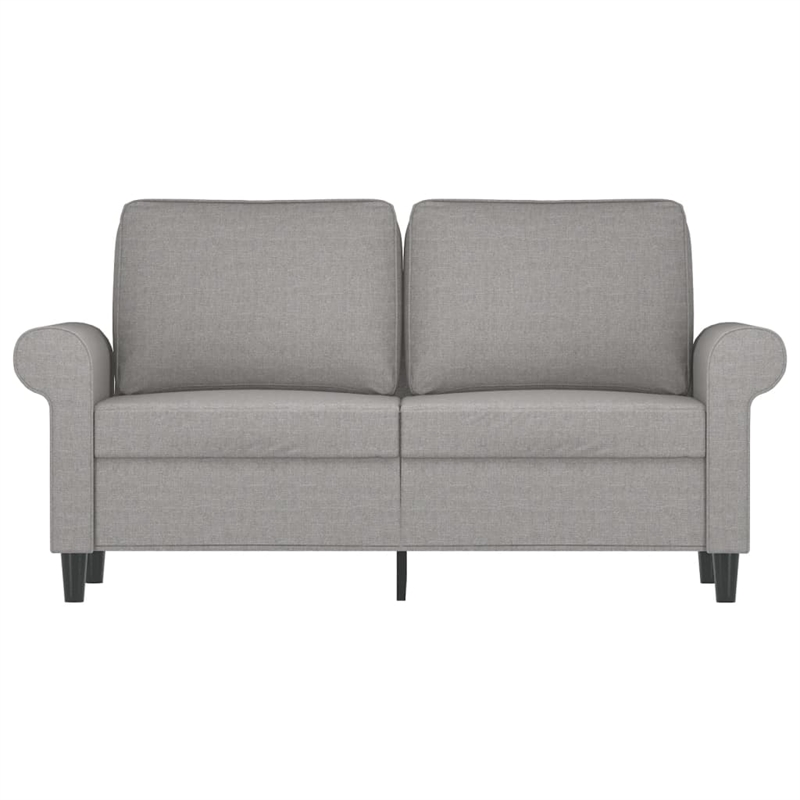 Bowery Hill Contemporary 2-Seater Sofa in Light Grey Polyester