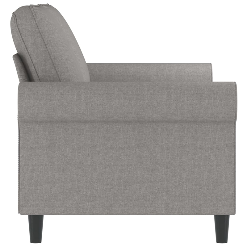 Bowery Hill Contemporary 2-Seater Sofa in Light Grey Polyester