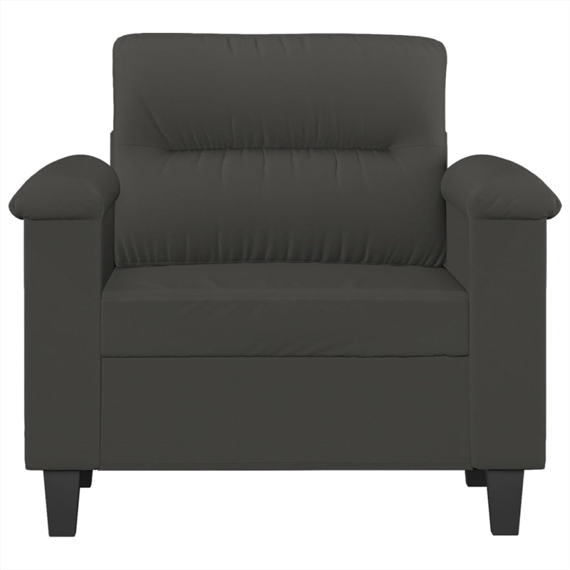 Bowery Hill Contemporary Single Sofa Chair in Dark Gray Microfiber