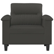 Bowery Hill Contemporary Single Sofa Chair in Dark Gray Microfiber