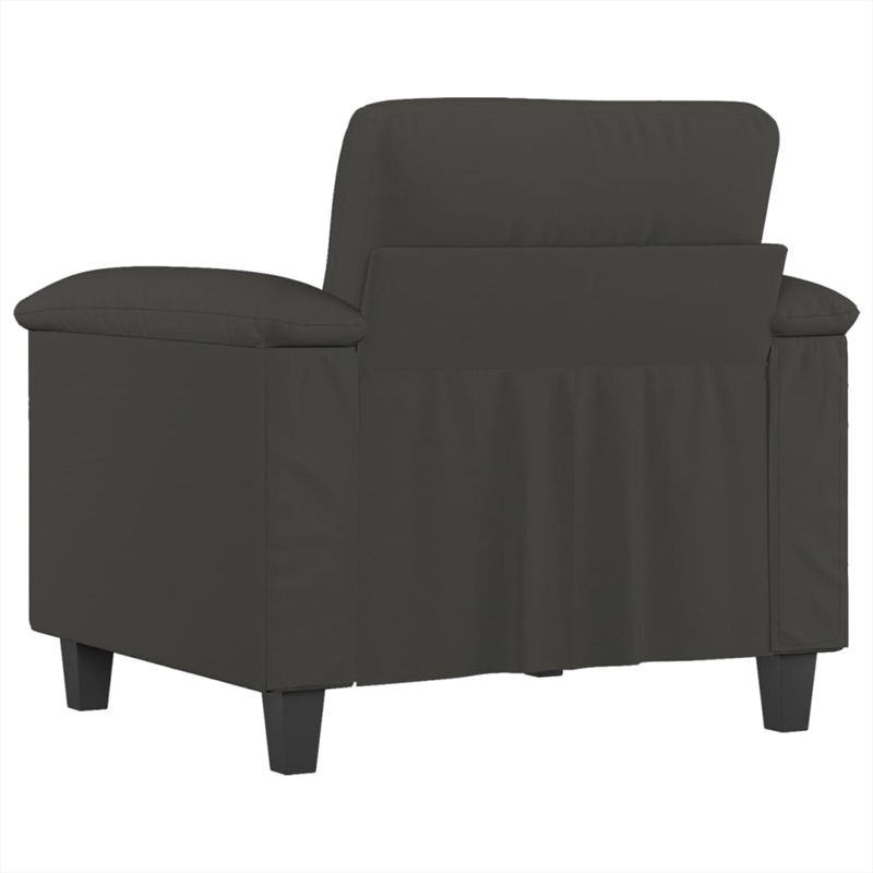 Bowery Hill Contemporary Single Sofa Chair in Dark Gray Microfiber