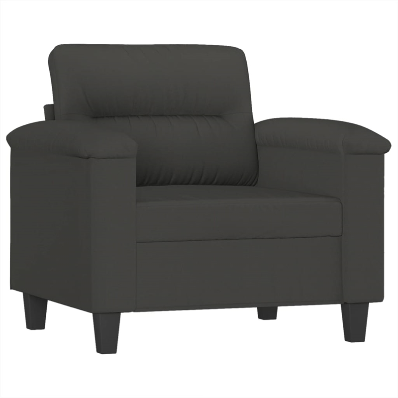 Bowery Hill Contemporary Single Sofa Chair in Dark Gray Microfiber