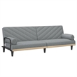 Bowery Hill Contemporary Large Sofa Bed in Light Grey Polyester