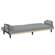 Bowery Hill Contemporary Large Sofa Bed in Light Grey Polyester