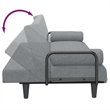 Bowery Hill Contemporary Large Sofa Bed in Light Grey Polyester
