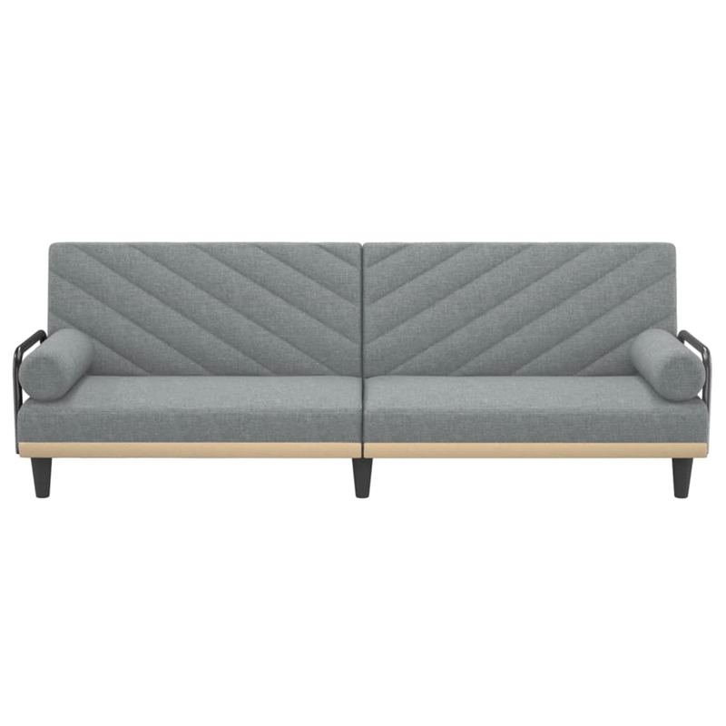Bowery Hill Contemporary Large Sofa Bed in Light Grey Polyester