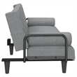 Bowery Hill Contemporary Large Sofa Bed in Light Grey Polyester