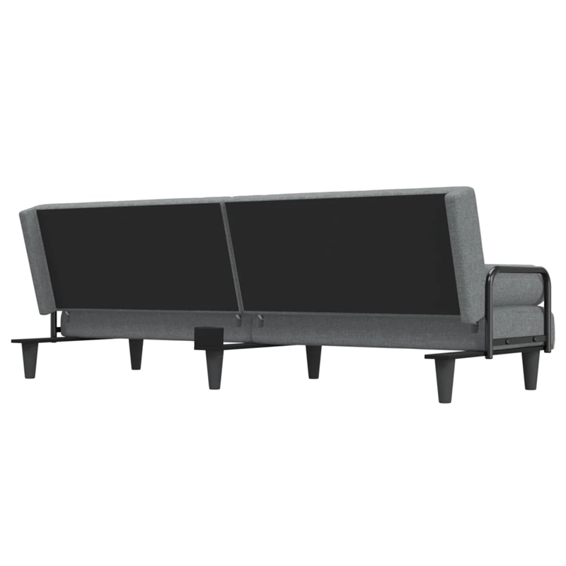 Bowery Hill Contemporary Large Sofa Bed in Light Grey Polyester