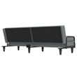 Bowery Hill Contemporary Large Sofa Bed in Light Grey Polyester