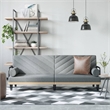 Bowery Hill Contemporary Large Sofa Bed in Light Grey Polyester
