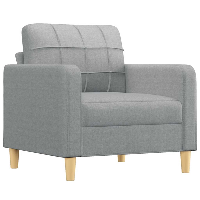 Bowery Hill Contemporary Single Sofa Chair in Light Grey Polyester