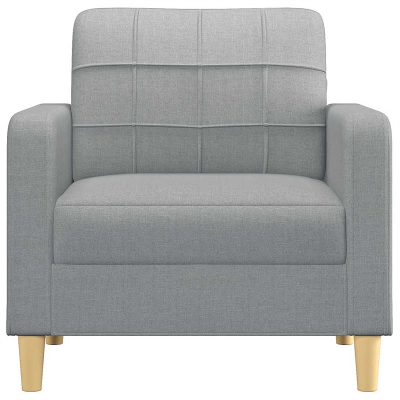 Bowery Hill Contemporary Single Sofa Chair in Light Grey Polyester