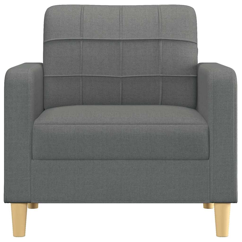 Bowery Hill Contemporary Single Sofa Chair in Dark Grey Polyester