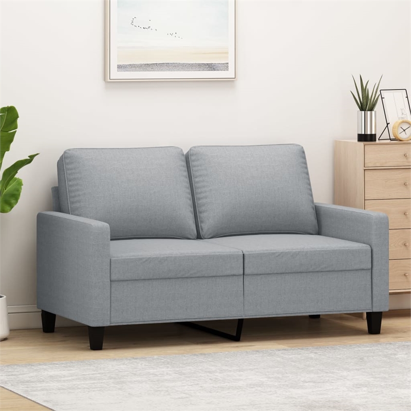 Bowery Hill Contemporary Polyester 2-Seater Sofa in Light Gray