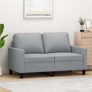 Bowery Hill Contemporary Polyester 2-Seater Sofa in Light Gray