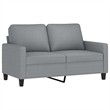 Bowery Hill Contemporary Polyester 2-Seater Sofa in Light Gray