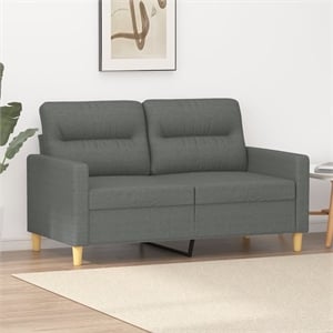 Bowery Hill Contemporary Metal 2-Seater Sofa in Dark Grey Polyester