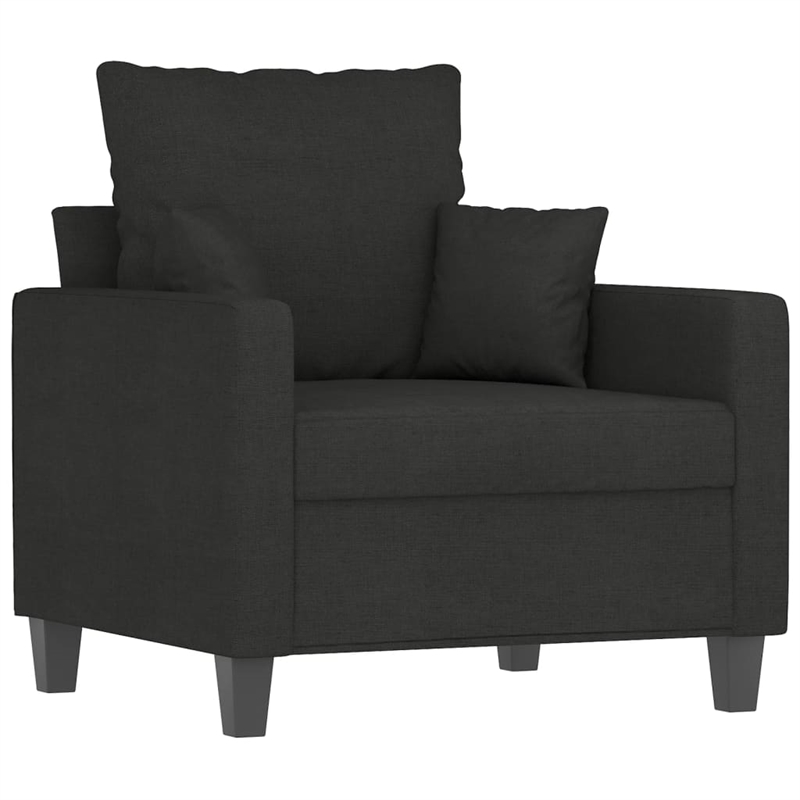 Bowery Hill Contemporary Single Sofa Chair in Black Polyester