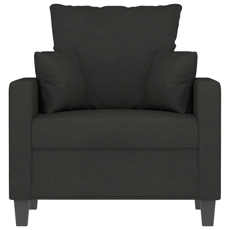 Bowery Hill Contemporary Single Sofa Chair in Black Polyester