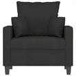 Bowery Hill Contemporary Single Sofa Chair in Black Polyester