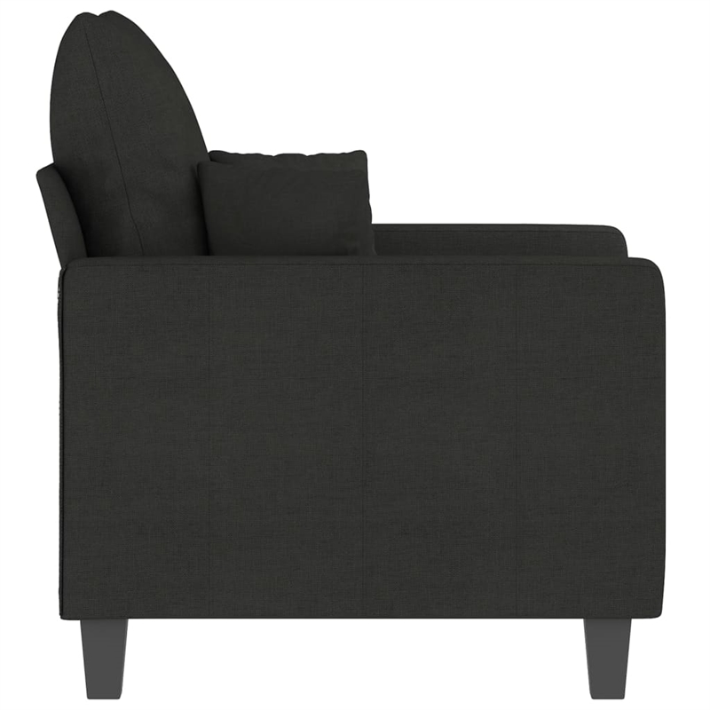 Bowery Hill Contemporary Single Sofa Chair in Black Polyester