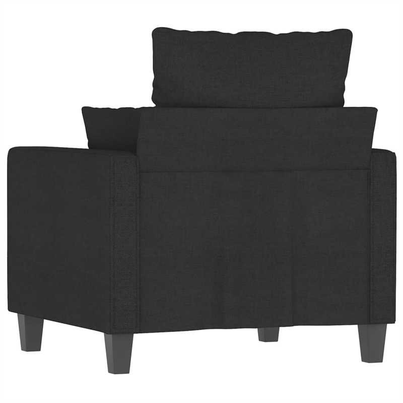 Bowery Hill Contemporary Single Sofa Chair in Black Polyester
