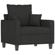 Bowery Hill Contemporary Single Sofa Chair in Black Polyester