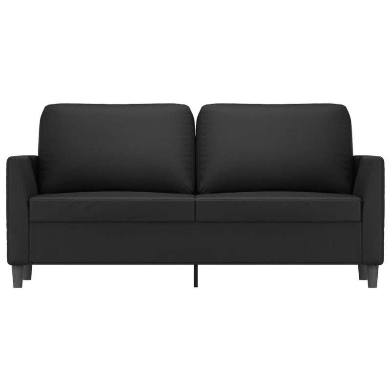 Bowery Hill Contemporary 2-Seater Sofa in Black Faux Leather