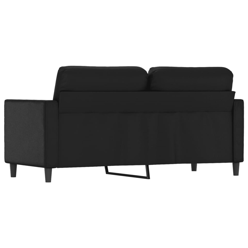 Bowery Hill Contemporary 2-Seater Sofa in Black Faux Leather