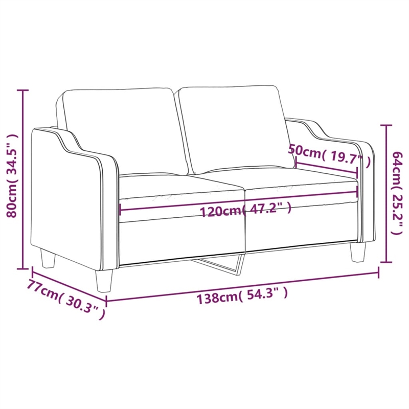 Bowery Hill Contemporary 2-Seater Sofa in Black Finish Fabric