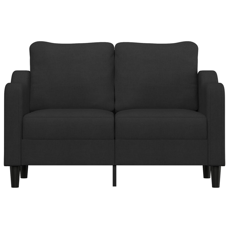 Bowery Hill Contemporary 2-Seater Sofa in Black Finish Fabric