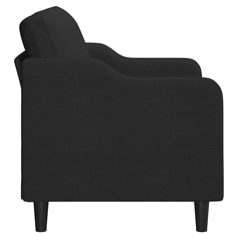 Bowery Hill Contemporary 2-Seater Sofa in Black Finish Fabric